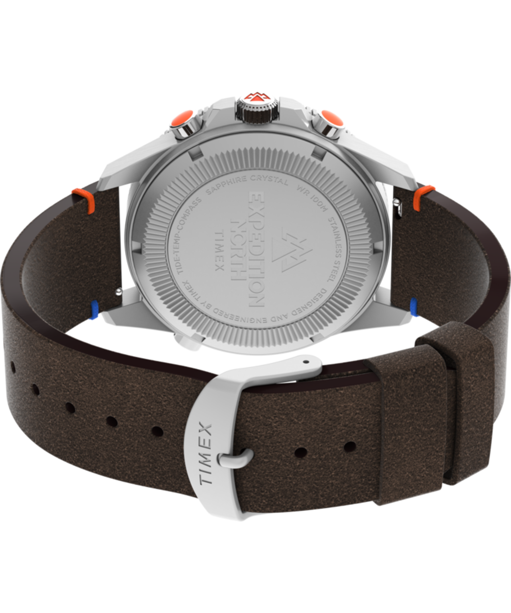 Expedition North® Tide-Temp-Compass 43mm Eco-Friendly Leather Strap Watch